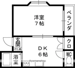クレイテルハイツ【202号室】の間取り