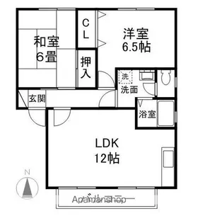 ニューハピネス宮沖B棟【1階】の間取り