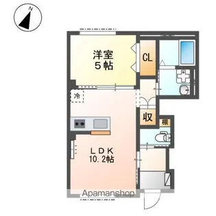 パレス北野【1階】の間取り