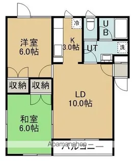 2LDKの間取り画像