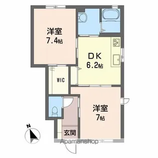 モダンヴィレッジ D棟【1階】の間取り