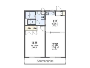 レオパレスクィーンズ由真【3階】の間取り