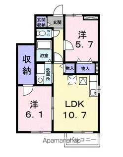 グランデカメリア山の手Ⅰ【1階】の間取り