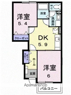 コーストアヴェニューA【1階】の間取り