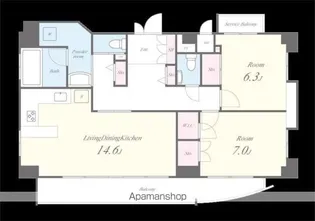 カノンパレス【9階】の間取り