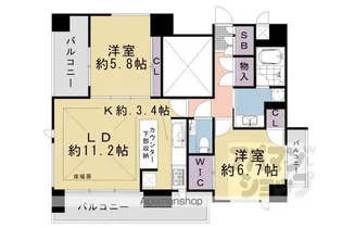 ダイナシティ二条城前【13階】の間取り