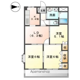 グランドール佐渡【205号室】の間取り