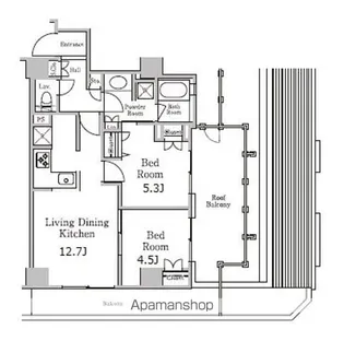 レジディア千駄木【5階】の間取り