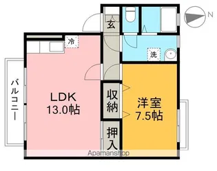 セジュールピノ【1階】の間取り