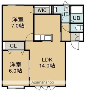 ペアコート七重浜【2階】の間取り