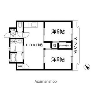 カンブリア名東【5階】の間取り