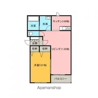 グランメール本通Ⅰ【3階】の間取り