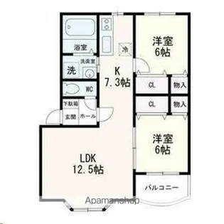 グランシャリオ【301号室】の間取り