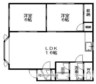 5条レジデンスB【202号室】の間取り