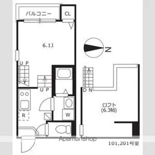 フレグラントオリーブ名城公園【101CP号室】の間取り