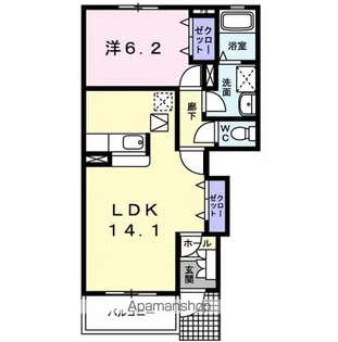 東京都昭島市緑町2丁目【アパート】の間取り