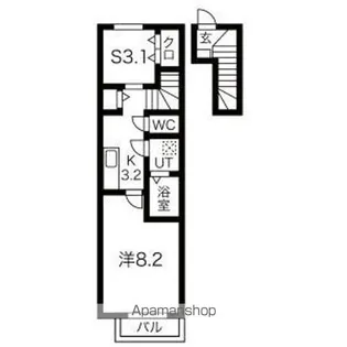 ソワサントゥ ディス長田町A【203号室】の間取り