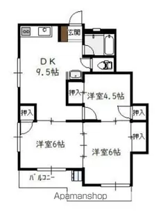 コーポ横山【1階】の間取り
