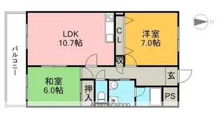 ハイツ鹿持【2階】の間取り