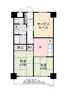 ダイアパレス栗林【6階】の間取り