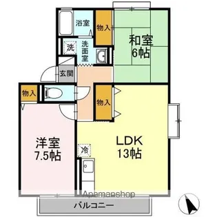 パークサイド城ヶ丘 B棟【B103号室】の間取り