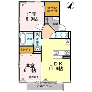 アムール21 E棟【2階】の間取り