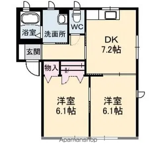 グリーンノート D棟【1階】の間取り