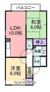 コーポサンライズ竹内【1階】の間取り