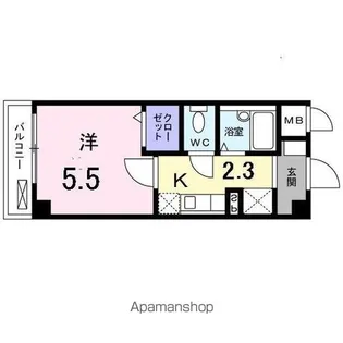 ミニョン中央【2階】の間取り