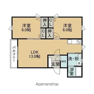 ビクトリアコーポⅠ・Ⅱ【2階】の間取り
