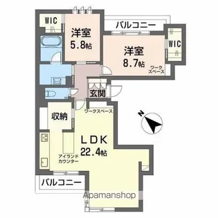 ヒュッゲ桜花【2階】の間取り