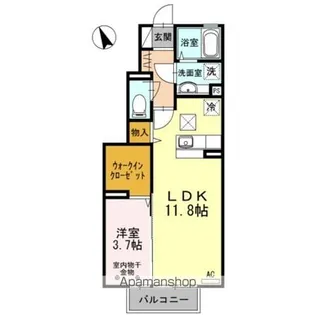 クラヴィーア甲府朝気【1階】の間取り