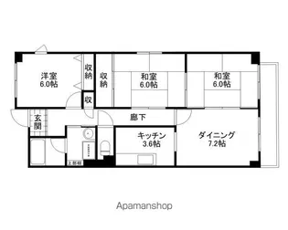 フラワー3番館【333号室】の間取り