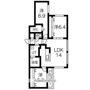 グランカルム円山公園【3階】の間取り