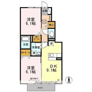 アムール エスポア【1階】の間取り