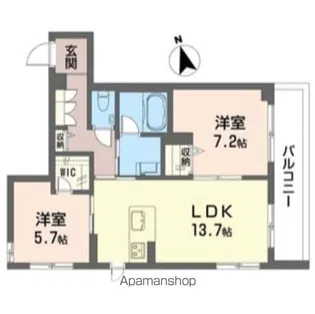 ソレイユ ルヴァン【4階】の間取り
