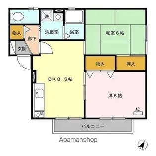 東京都立川市砂川町5丁目【アパート】の間取り