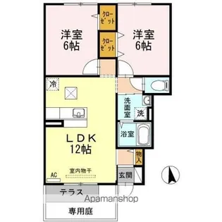 セジュールコートA・B【B103号室】の間取り