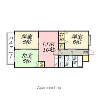 ビューティフル長瀬【105号室】の間取り
