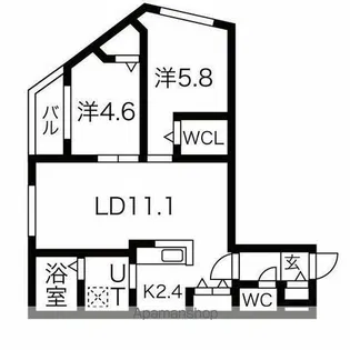ブランシャール豊水すすきの【3階】の間取り