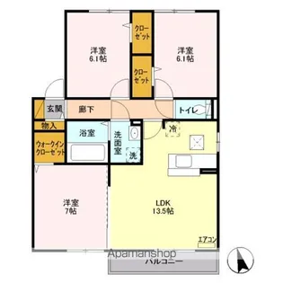 コンフォート山脈【201号室号室】の間取り