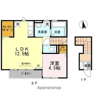 ルナ ラパン B棟【2階】の間取り