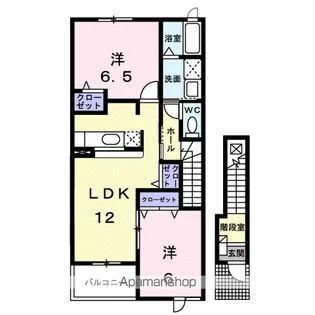 カーサ・アンソレイエ【2階】の間取り