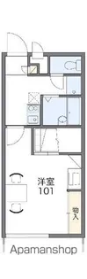 レオパレスコンフォール屋島【102号室】の間取り