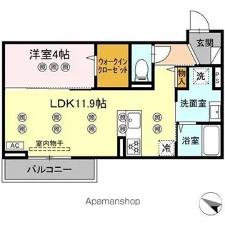 サンガーデン新山口 B【3階】の間取り