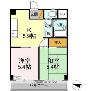 ハートリーフレジデンス【2階】の間取り