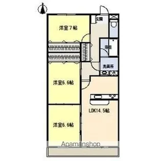 プレステージ高間【1階】の間取り