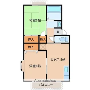 トゥインクルコート文化町7番館【2階】の間取り