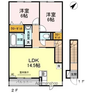 リバブル北高下B棟【2階】の間取り
