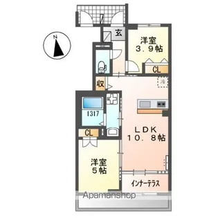 SUNELIN・LUPINUS(サンエリン・ルピナス)【1階】の間取り